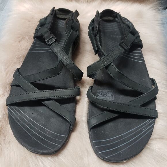 Merrell Aster Black Strappy Performance Sandals - Picture 2 of 6